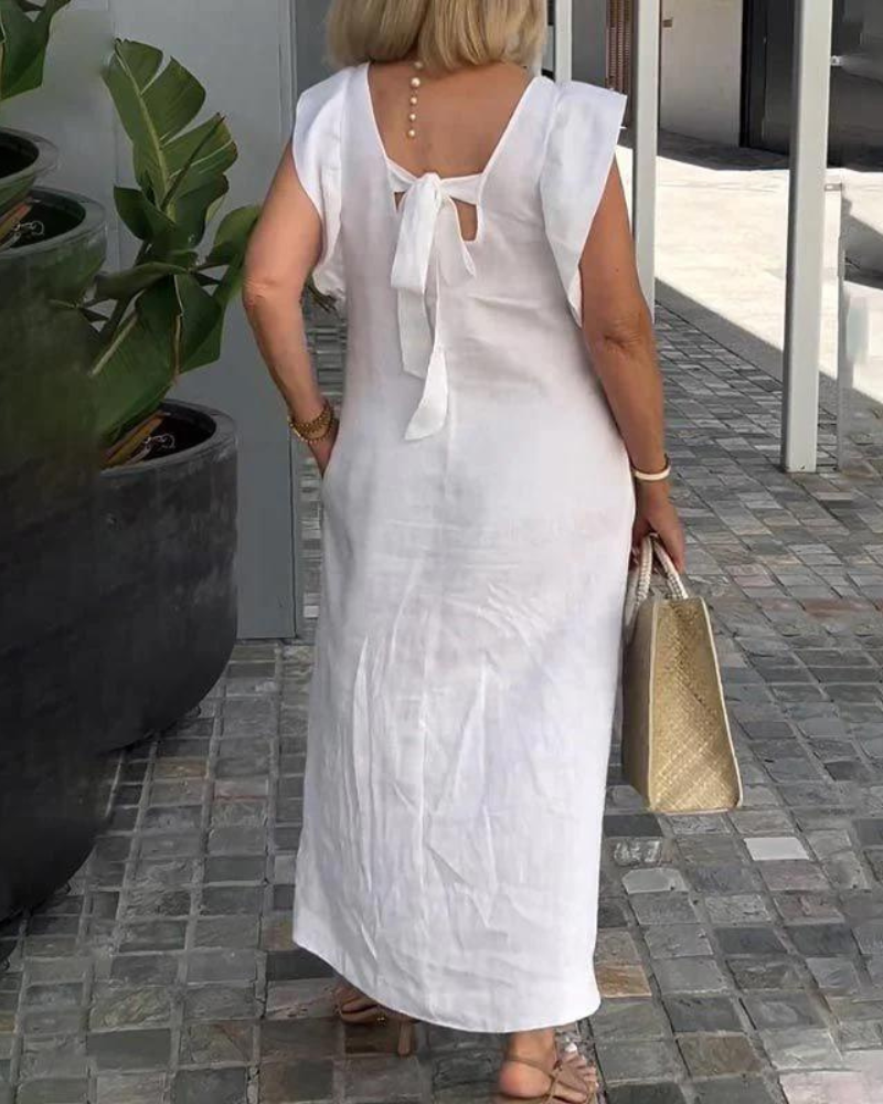 Elle | Elegant sleeveless dress in cotton linen