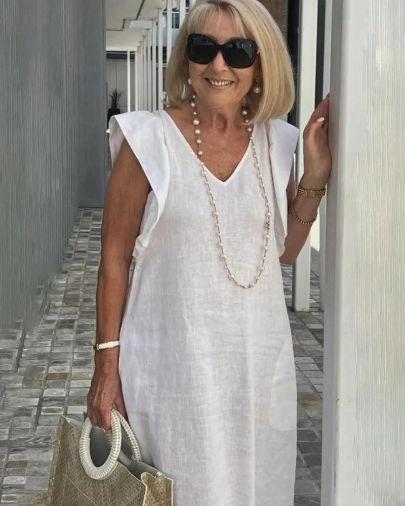 Elle | Elegant sleeveless dress in cotton linen