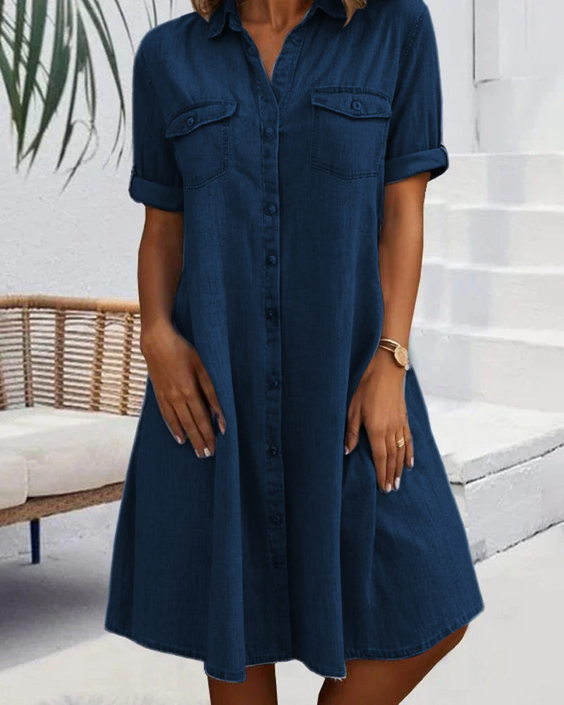 Elle | Casual denim shirt dress
