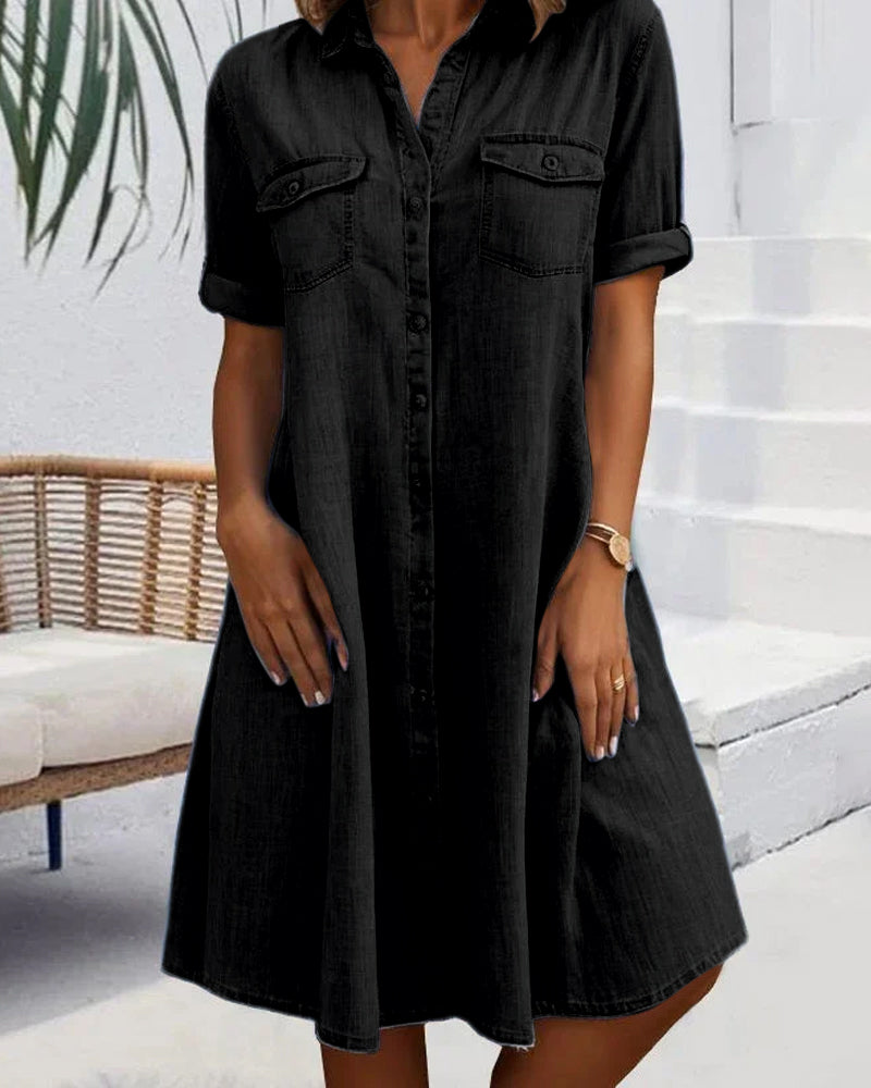 Elle | Casual denim shirt dress
