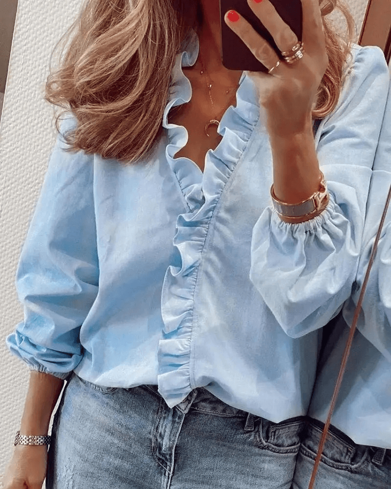 Elle | Floral ruffled blouse