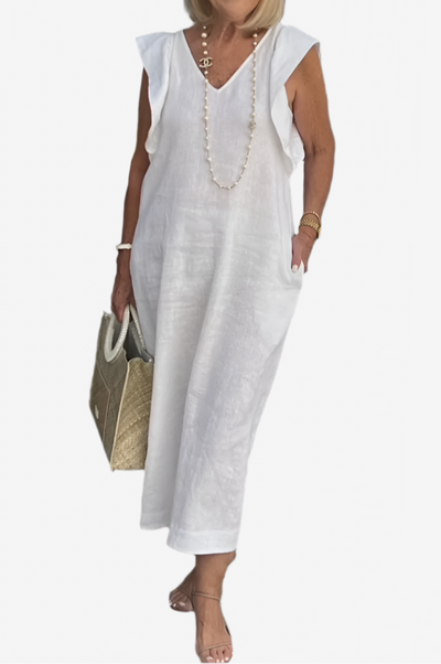 Elle | Elegant sleeveless dress in cotton linen