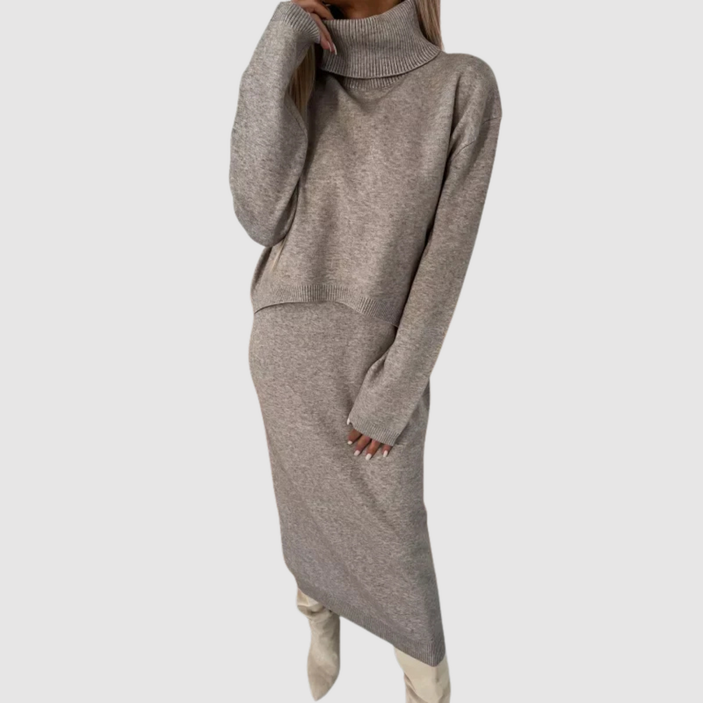 Elle | Warm dress with turtleneck set