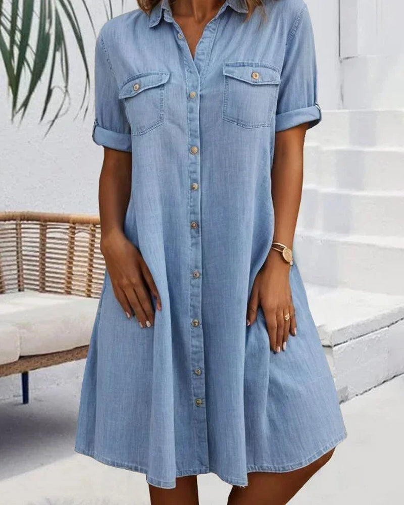 Elle | Casual denim shirt dress