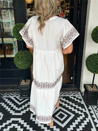 Elle | Flowing boho dress with V-neck