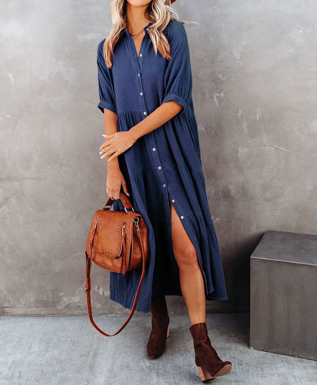 Elle | Luxurious shirt dress with ruffles