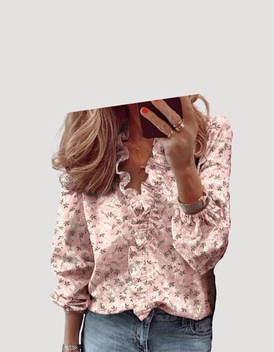 Elle | Floral ruffled blouse