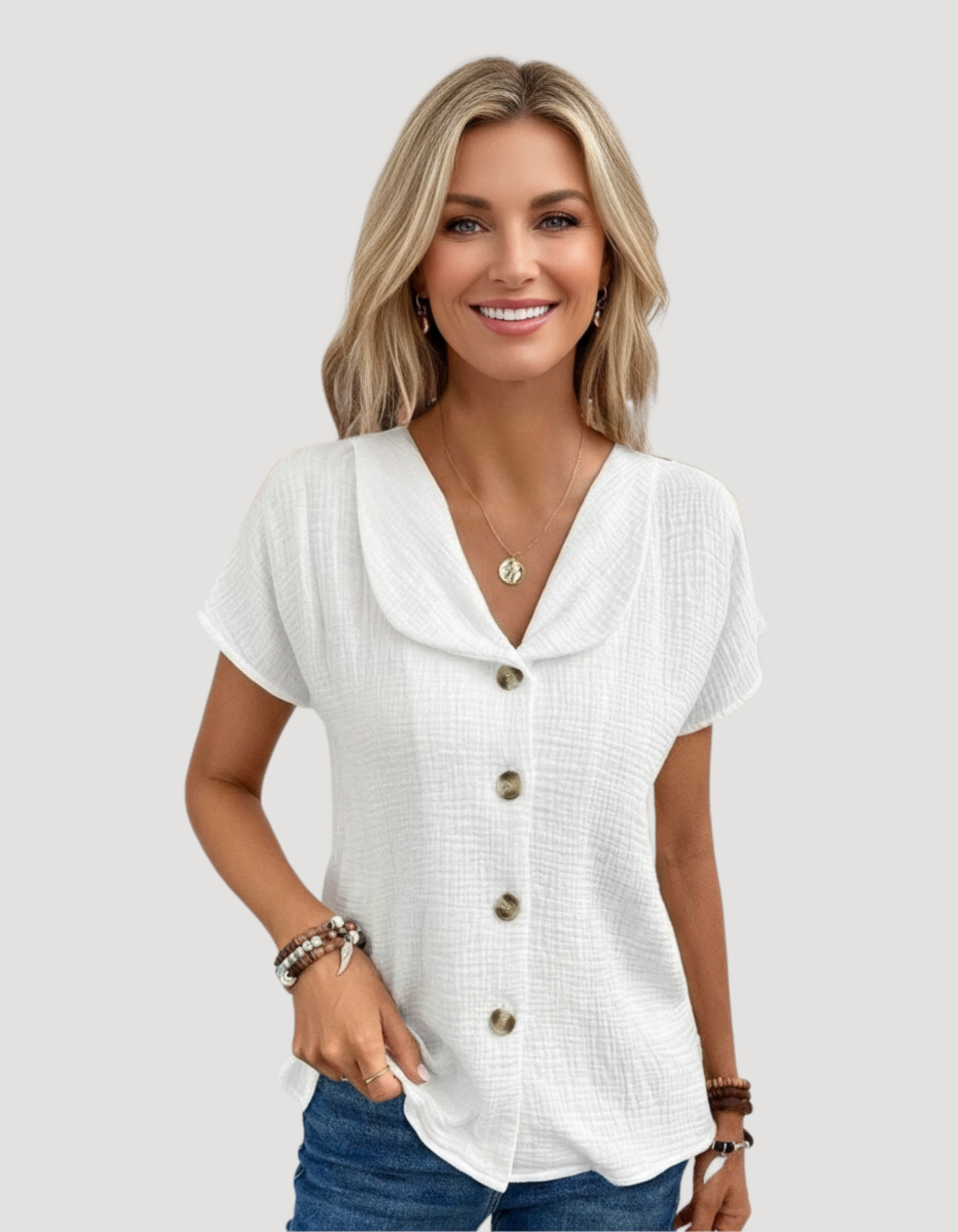 Elle | Blouse in cotton and linen