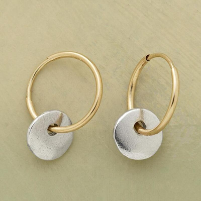 Gold-plated hoops and silver-plated earrings