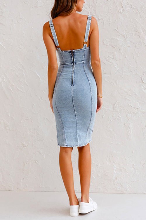 Elle | Denim dress with adjustable straps