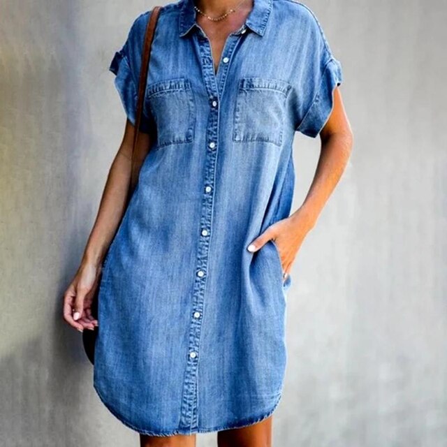 Elle | Modern denim shirt dress