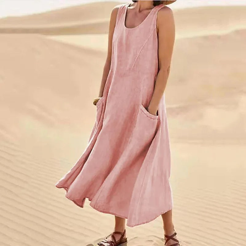 Elle | Linen dress with pockets