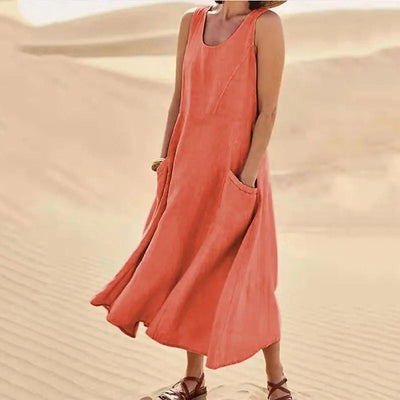 Elle | Linen dress with pockets