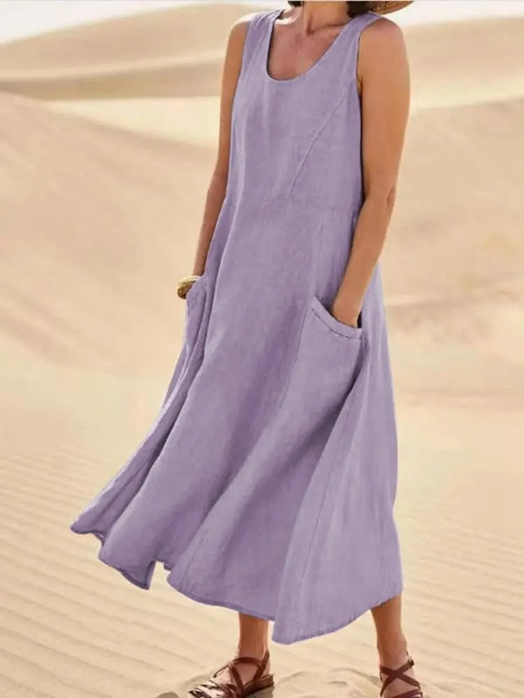 Elle | Linen dress with pockets