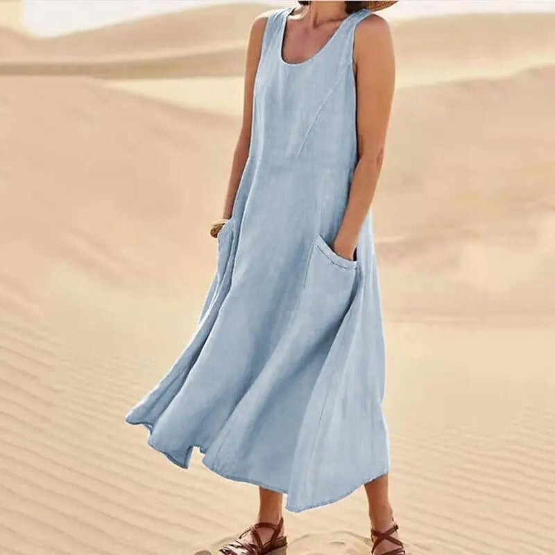 Elle | Linen dress with pockets