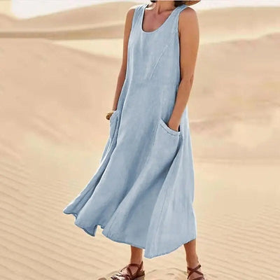 Elle | Linen dress with pockets